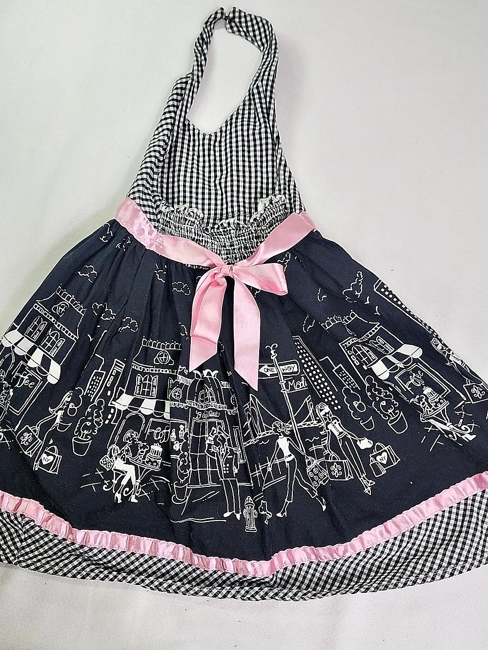 Blueberi Boulevard Girls Gingham Print Dress Size 5 Like New